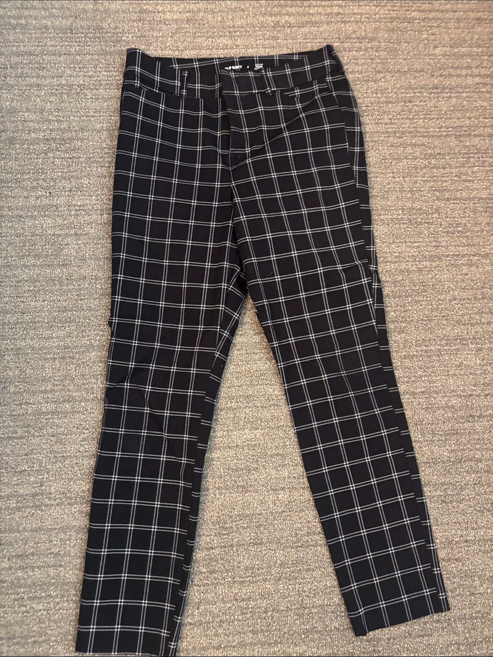 Old Navy Black Plaid Skinny Pants